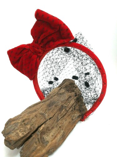 Authentic Red Valentino Italy Red Bow Velvet Headband - Picture 2 of 11