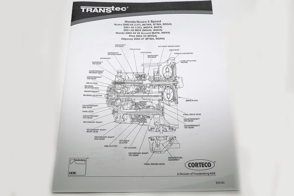 For Honda Accord BAYA MAYA Rebuild Kit Automatic Transmission Overhaul 03-04 - Image 2 of 2
