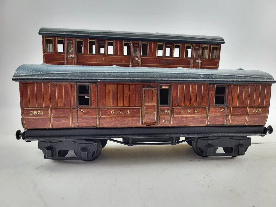 Märklin échelle 1 voiture voyageurs et wagon d'emballage anglais GNR 2873 287... - Photo 2/4