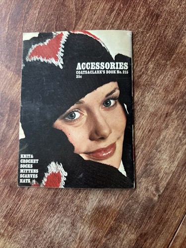 Coats & Clarks 1971 Crochet Knit Crochet Pattern Book #215 Socks Mittens Scarf - Picture 11 of 11