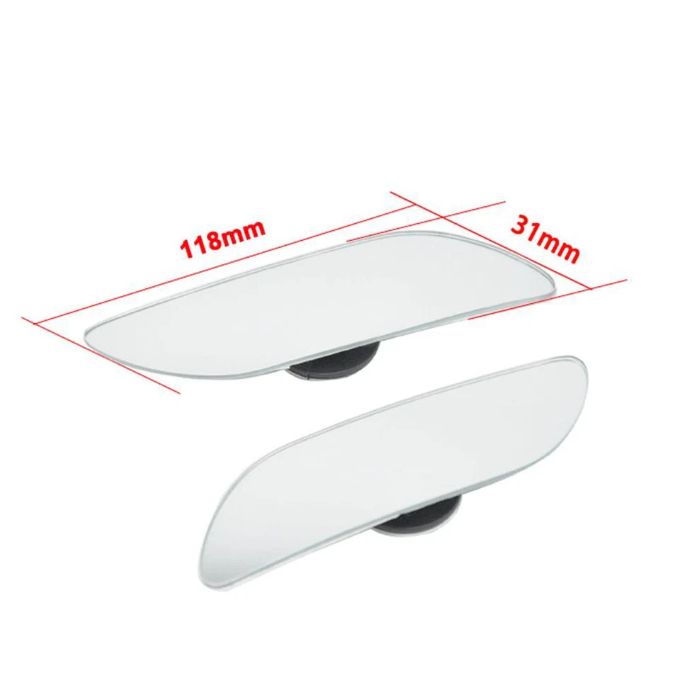 Car Blind Spot Mirrors 360° Wide Angle Truck Parking Rimless Mirror Adjustable - Image 3 of 4