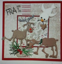 FUN CHRISTMAS REINDEER-Embossing Cutting Dies-Scrapbooking-Card Making-More