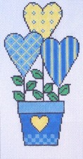 Hearts in Bloom Hand Painted Needlepoint Canvas
