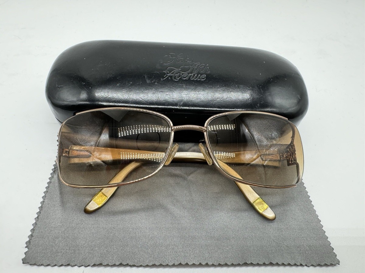 New SAKS FIFTH AVENUE Saks 57s Brown Oval Womens Eyeglasses