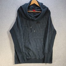 Nike Hoodie Womens Medium Black Jacquard Rally Cowl Funnel Neck