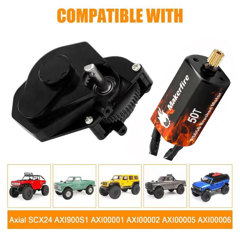 High Torque Brushed Motor+Transmission Gearbox For 1/24 RC Crawler Axial SCX24  - Image 3 of 4