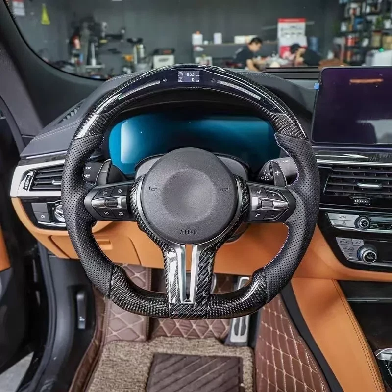 Carbon Fiber Steering Wheel LED for BMW F30 F32 F36 F21 F22 F87 F80 F82 M2 M3 M4 Foto 4 de 4