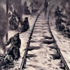 c1914-18 Russian Military Art Postcard - Protecting the Mandasor Railway