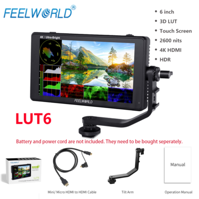 ★キニョネス★FEELWORLD★LUT6★2600nit★field FEELWORLD LUT6 6 inch DSLR Camera Field Monitor 2600nit Touch