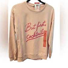 NWT WILDFOX PULLOVER SWEATSHIRT  BUT FIRST COCKTAILS 