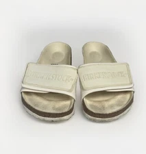 BIRKENSTOCK Ivory Tema Slides  Adjustable Strap Sandals w/ Cork Footbed L 8 39
