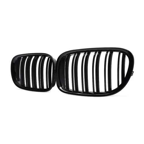 For BMW F01 F02 2009-2015 2Pcs Gloss/Matte Black Dual Slat Front Bumper Grilles - Picture 4 of 17