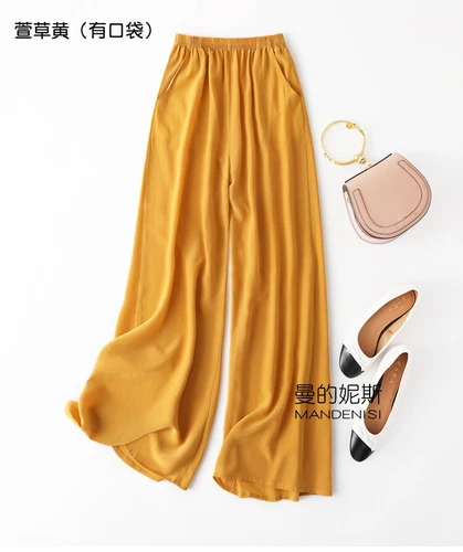 Damen 100 % Seide Maulbeere weites Bein Hose Abend Komfort Palazzo lose Hose - Bild 21 von 39