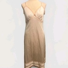 Vintage Sears Nylon Tricot Slip Ivory Lace Detail Size 36 Medium Average 84055
