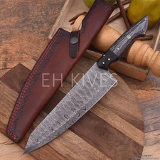 "12 Handmade Damascus Slicing Sharp Chef Knife for Meat/BBQ with Sheath