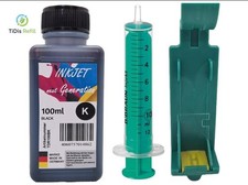 HP45/HP15 Nachfüllclip + 100ml Black Dye TiDis Druckertinte & Nachfüllwerkzeug