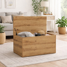 Aufbewahrungstruhe Holztruhe 84 cm Artisan Eiche Truhe  Deckel Box B-WARE