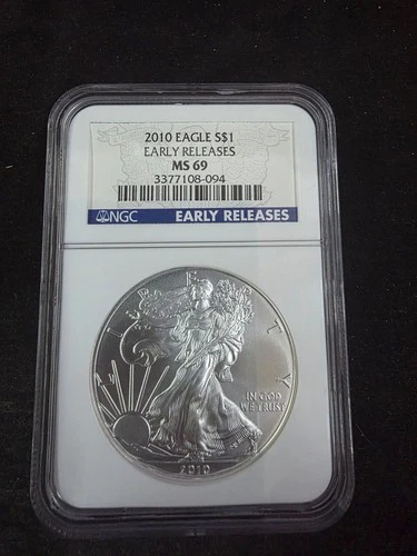 🇺🇸 2010 American SILVER Eagle ~ NGC MS69 Early Releases ~ 1oz .999 Fine Silver