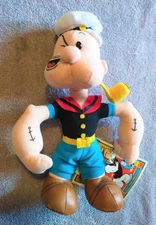 Vintage 9" Popeye Plush Beanbag Doll With Tag Stuffins 1999 CVS Exclusive