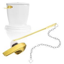Toilet Handle Lever with Flapper Chain Front Mount Brushed Gold