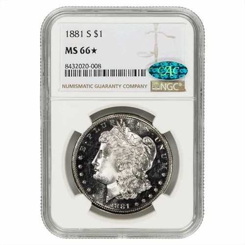 1881S Morgan Silver Dollar $1 NGC MS 66* CAC