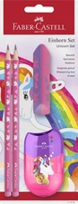 FABER-CASTELL 111518 - Unicorn writing set with HB pencils, sharpener and eraser