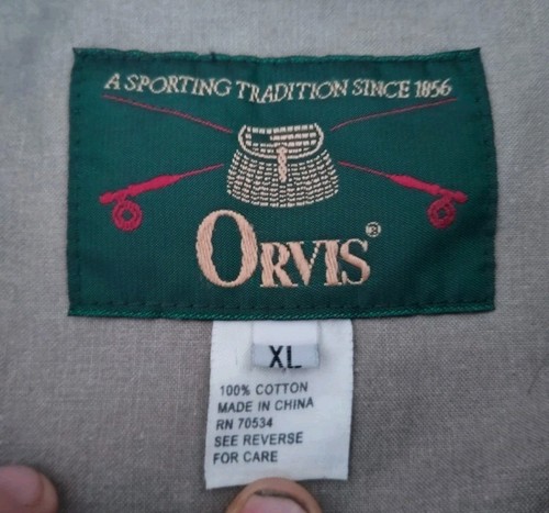 Vtg Orvis Mens Safari Fishing Military Utility Jacket Olive Green XL Packed Hood - Picture 7 of 21