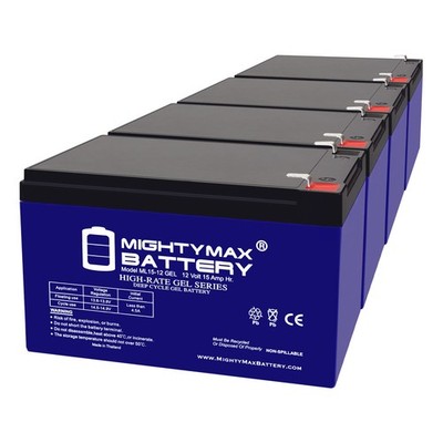Mighty Max 12V 15AH GEL F2 Replaces Medline Industries Strider Mini - 4 Pack