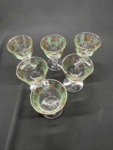 Vintage Libbey MARINE LIFE Set of 6 Cordial Glasses Stemware MCM Rare - Picture 6 of 10