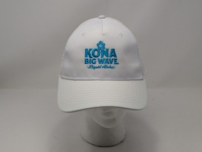 Kona Big Wave Liquid Aloha White Trucker Hat, Hook & Latch