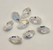 4pc Swarovski Crystal Clear AB Polygon 5203 Bead; 2 Sizes: 12x8mm or 18x12mm