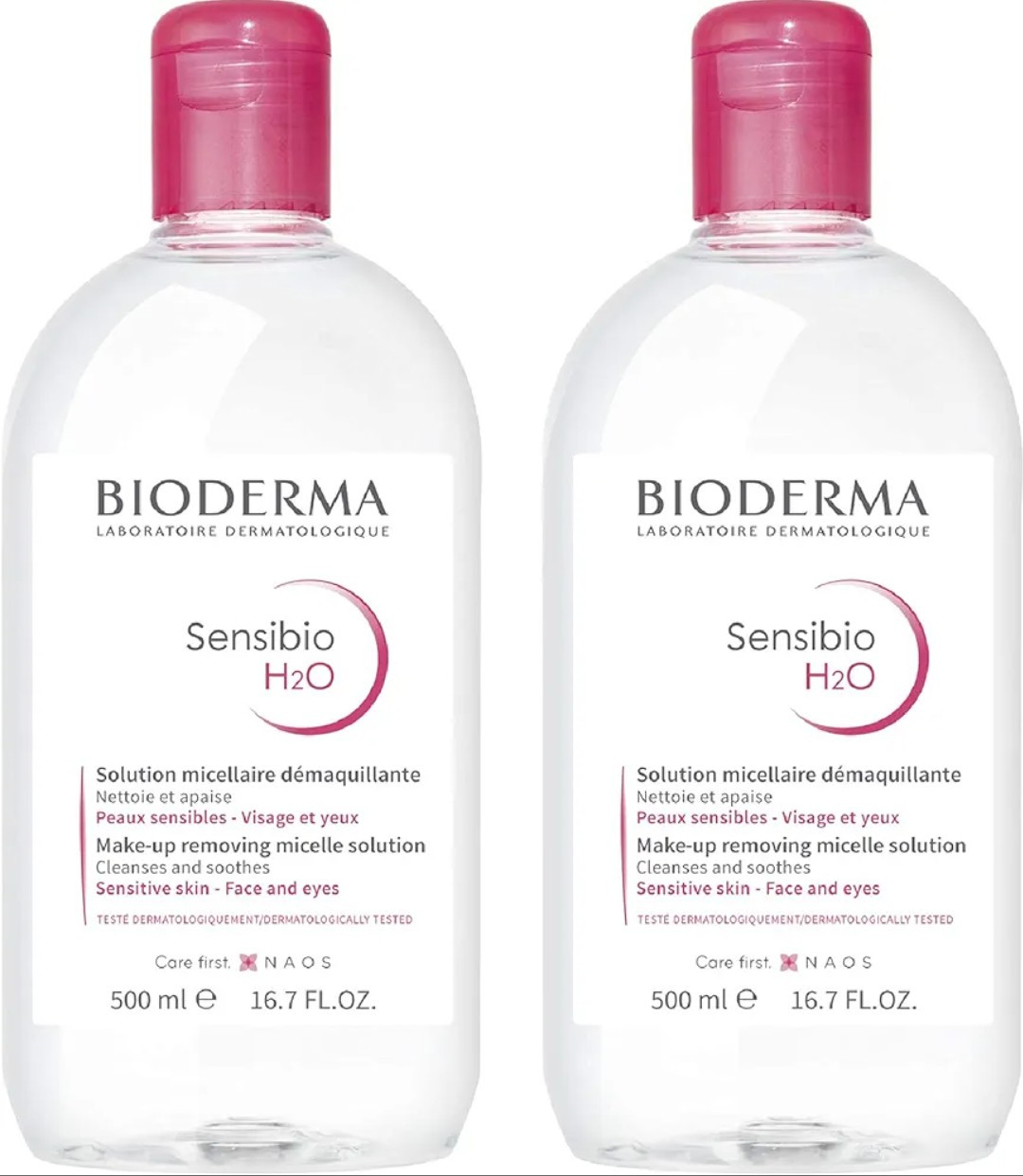 Bioderma Sensibio H2O Micellar Water Makeup Remover 500ml Twin Pack