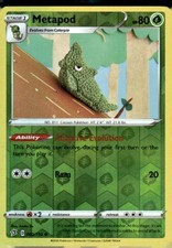 Metapod Reverse Holo Pokemon SWSH02: Rebel Clash 002/192 NM