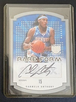 2003 SKYBOX L.E. RARE FORM AUTOGRAPHS CARMELO ANTHONY /190 (AUTO, RC)
