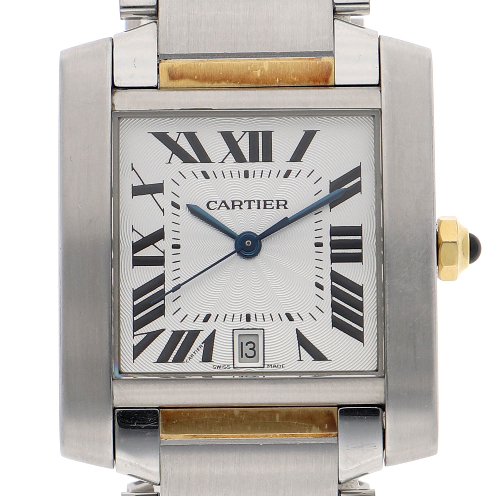 CARTIER W51005Q4 Tank Francaise white Dial Automatic Stainless Steel Yellow