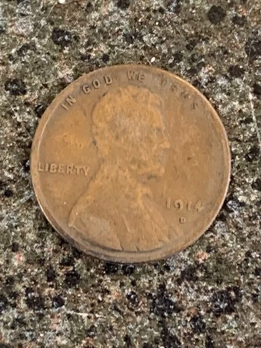 1914 D Lincoln Cent Rare Key Date Penny --VG Details Old Scuffs