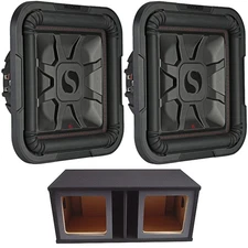 Kicker Car Audio L7 12" 1200W Subwoofers 46L7T124 and Ported Enclosure Sub Box