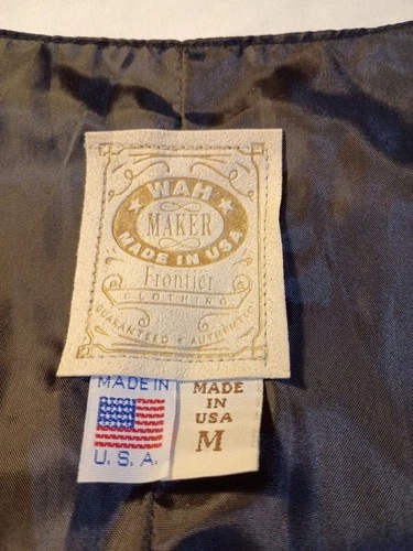 Wah Maker Vintage Red Brocade Vest Made in USA Medium image 3