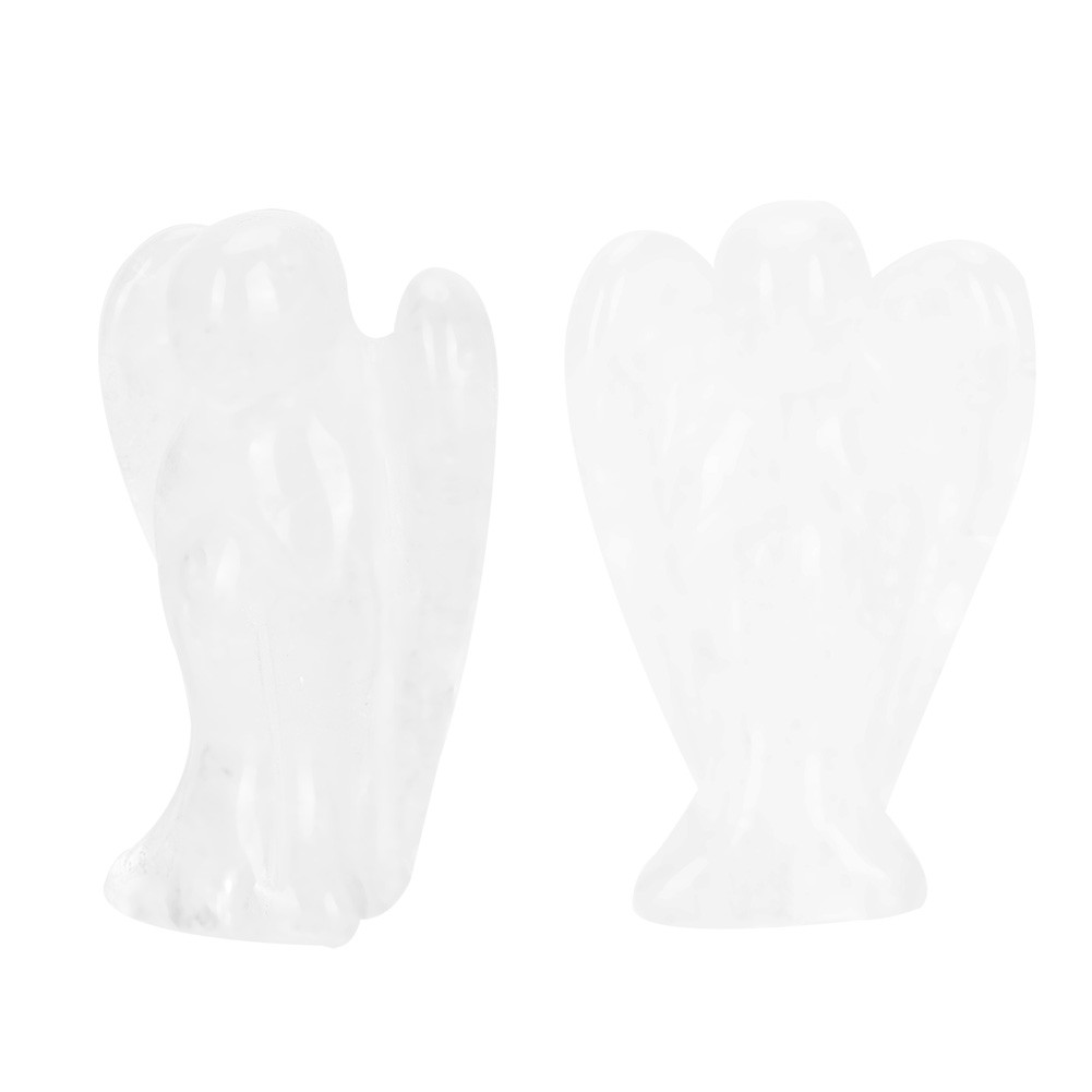Fashion Clear Quartz Crystal Healing Power Carved Angel Figurine Decoration(02)