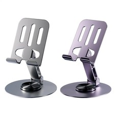 Foldable Cell Phone Stand 360 Rotating Aluminum Metal Tablets Desk Phone Holder