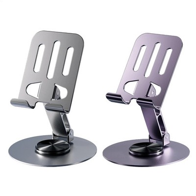 Foldable Cell Phone Stand 360 Rotating Aluminum Metal Tablets Desk Phone Holder 
