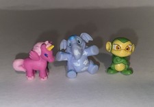 Neopets Jakks Pacific Figurines 2009 Cloud Elephante, Green Mynci, Pink Uni 