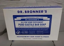 Dr. Bronner's All-One Pure-Castile Peppermint Magic Bar Soap 6-Pack 5 oz Bars