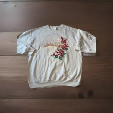 jerzees sweatshirt vintage Look Cardinal Chickadee Cabin Large X1