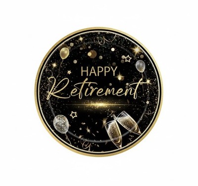 Happy Retirement Plate Good Bye Leaving Work Party Decoration Tableware 7'' 20pcs