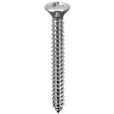 100#8 X 1-1/2" Phillips Oval Head Tapping Screw Chrome