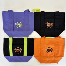 Trader Joe's Mini Halloween Canvas Tote Bag Set Of 4 RARE LIMITED 