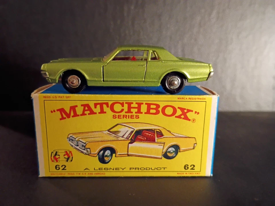 Caja de cerillas #62C Mercury Cougar 1968 en muy buen estado/como nueva en caja original E4 nítida Foto 3 de 4