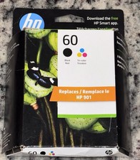 Genuine HP 60 Combo 2pk Ink Cartridges Black Tri-color N9H63FN 4/2025