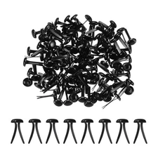120Pcs Brads Paper Fasteners, 8x4.5 mm Metal Round Head Split Pins, Black